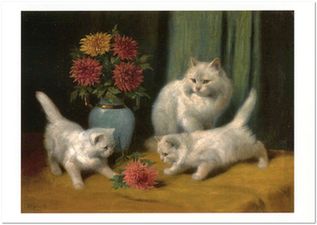 «Открытка Arthur Heyer — Kittens Playing with a Flower (AH03)», бренда Artistic Card - фото №1 - миниатюра