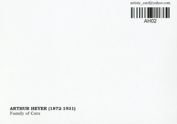  «Открытка Arthur Heyer — Family of Cats (AH02)», бренда Artistic Card - фото №2 - миниатюра