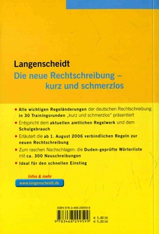Бумажная книга «Langenscheidt Die neue Rechtschreibung - kurz und schmerzlos: Mit Duden-geprüfter Wörterliste» - фото №2 - миниатюра