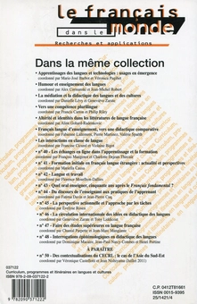 Бумажная книга «Le francais dans le monde, N° 49. Janvier 2011. Curriculum, programmes et itineraires en langues et cultures», авторов Пьер Мартинес, Мохамед Милед, Рада Тирвассен - фото №2 - миниатюра
