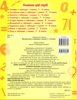 Паперова книга «Математика в таблицях та схемах 5-6 класи» - фото №2 - мініатюра