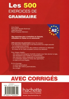 Паперова книга «Les 500 Exercices de Grammaire A2. Livre + corrigés intégrés», авторів Анне Акьюз, Бернадетт Базель-Шахмей, Жоель Боненфант, Марі-Франсуа Гліманн - фото №3 - мініатюра
