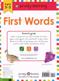 Паперова книга «First Words: Wipe Clean Workbooks», автор Роджер Прідді - фото №2 - мініатюра