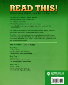 Бумажная книга «Read This! 3 Teacher's Manual + CD», автор Элис Саваж - фото №2 - миниатюра