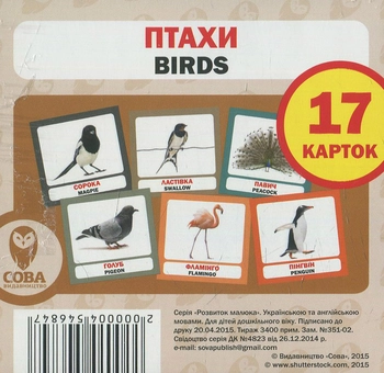 Паперова книга «Птахи / Birds. 17 карток» - фото №1 - мініатюра
