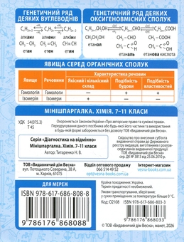 Бумажная книга «Мінішпаргалка. Хімія. 7-11 клас» - фото №2 - миниатюра