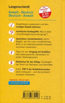 Паперова книга «Langenscheidt Anwalt-Deutsch / Deutsch-Anwalt», автор Ральф Хокер - фото №2 - мініатюра