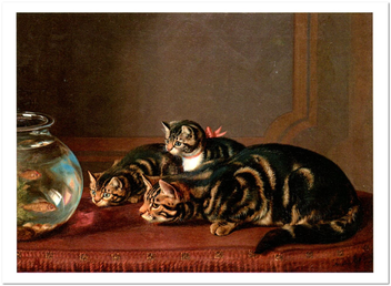 «Открытка Horatio Henry Couldery - Cats and Golden Fishes (HC01)», бренда Artistic Card - фото №1 - миниатюра