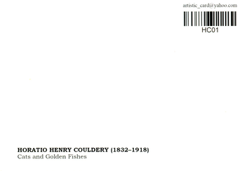 «Открытка Horatio Henry Couldery - Cats and Golden Fishes (HC01)», бренда Artistic Card - фото №2 - миниатюра