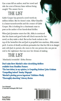 Паперова книга «The List», автор Стів Мартіні - фото №2 - мініатюра