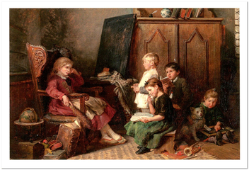«Открытка Felix Schlesinger - Children Reading (FS02)», бренда Artistic Card - фото №1 - миниатюра