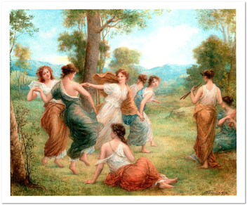 «Открытка Francois Lafon - Dancing Muses (FLA01)», бренда Artistic Card - фото №1 - миниатюра
