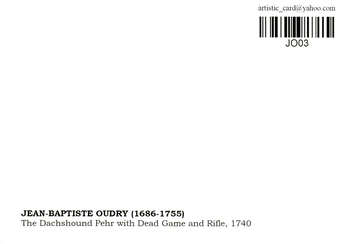  «Открытка Jean-Baptiste Oudry — The Dachshound Pehr with Dead Game and Rifle (JO03)», бренда Artistic Card - фото №2 - миниатюра