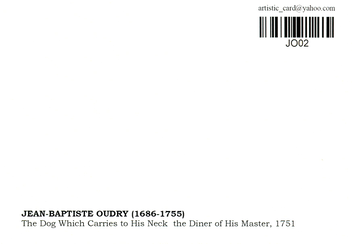  «Открытка Jean-Baptiste Oudry — The Dog Which Carries to His Neck the Diner of His Master (JO02)», бренда Artistic Card - фото №2 - миниатюра