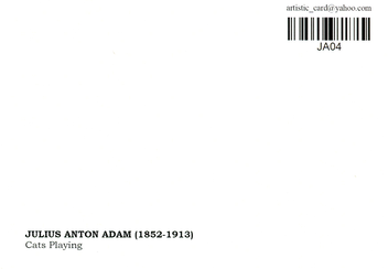«Открытка Julius Anton Adam — Cats Playing (JA04)», бренда Artistic Card - фото №2 - миниатюра
