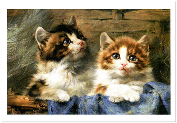 «Открытка Julius Anton Adam — Two Kittens in Basket (JA01)», бренда Artistic Card - фото №1 - миниатюра