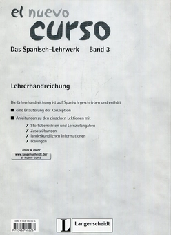 Бумажная книга «El Nuevo Curso 3. Das Spanisch-Lehrwek. Lehrerhandreichung» - фото №2 - миниатюра