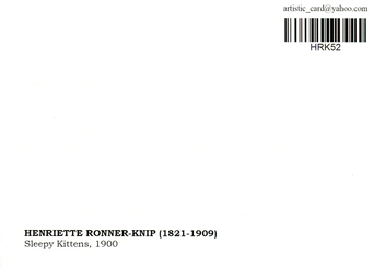 «Открытка Henriette Ronner-Knip — Sleepy Kittens (HRK52)», бренда Artistic Card - фото №2 - миниатюра