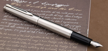 «Перьевая ручка Waterman Hemisphere Stainless Steel CT (12 004)», бренда Waterman - фото №4 - миниатюра