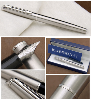 «Перьевая ручка Waterman Hemisphere Stainless Steel CT (12 004)», бренда Waterman - фото №5 - миниатюра