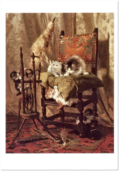 «Открытка Henriette Ronner-Knip — Playful Kittens by a Spinning Wheel (HRK32)», бренда Artistic Card - фото №1 - миниатюра