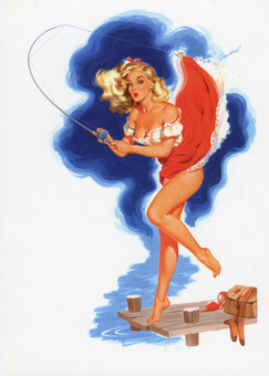  «Открытка Bill Randall — Jerri, Bill Randall's Date Book calendar pin-up, June 1954 (BR03)», бренда Artistic Card - фото №1 - миниатюра
