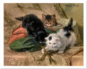  «Открытка Henriette Ronner-Knip - Three Kittens Playing (HRK17)», бренда Artistic Card - фото №1 - миниатюра