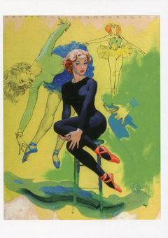 «Открытка Al Buell — Pin-Up In Blue (AB04)», бренда Artistic Card - фото №1 - миниатюра