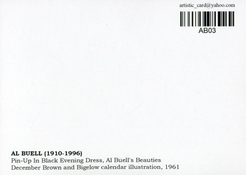  «Открытка Al Buell — Pin-Up In Black Evening Dress, Al Buell's Beauties (AB03)», бренда Artistic Card - фото №2 - миниатюра