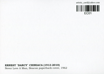  «Открытка Ernest Chiriaca — Never Love A Man, Beacon paperback cover, 1962 (EC01)», бренда Artistic Card - фото №2 - миниатюра