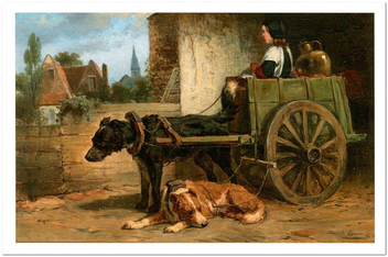 «Открытка Henriette Ronner-Knip - The Little Wagon (HRK05)», бренда Artistic Card - фото №1 - миниатюра
