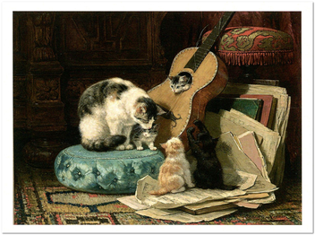  «Открытка Henriette Ronner-Knip - The Guitar Lesson (HRK04)», бренда Artistic Card - фото №1 - миниатюра