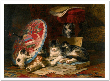  «Открытка Henriette Ronner-Knip - Kittens at Play (HRK03)», бренда Artistic Card - фото №1 - миниатюра