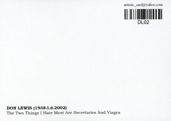 «Открытка Don Lewis — The Two Things I Hate Most Are Secretaries And Viagra (DL02)», бренда Artistic Card - фото №2 - миниатюра