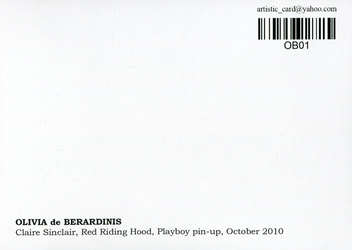 «Открытка Olivia de Berardinis — Claire Sinclair, Red Riding Hood, Playboy pin-up, October 2010 (OB01)», бренда Artistic Card - фото №2 - миниатюра