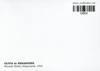«Открытка Olivia de Berardinis — Rhonda Ridley (Rapunzel), 1994 (OB04)», бренда Artistic Card - фото №2 - миниатюра