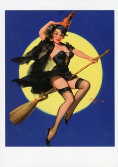  «Открытка Gil Elvgren — Riding High, 1958 (GE09)», бренда Artistic Card - фото №1 - миниатюра