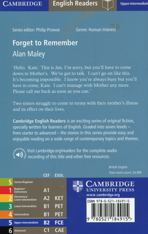 Паперова книга «Forget to Remember. Cambridge English Readers. Level 5», автор Алан Малєй - фото №2 - мініатюра