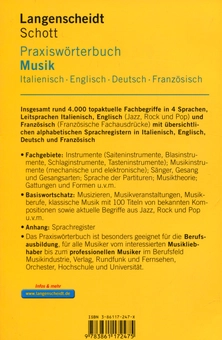 Бумажная книга «Langenscheidt Praxiswörterbuch Musik Italienisch-Englisch-Deutsch-Französisch» - фото №2 - миниатюра