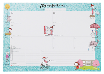  «Еженедельник LifeFLUX My perfect week Мотивирующий А4 Бирюзовый (LFWEEPTU005)», бренда LifeFLUX - фото №1 - миниатюра