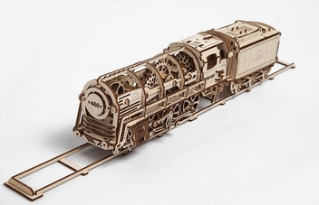  «Механічний 3D пазл Ukrainian Gears Паровоз з тендером (70012)», бренду Ukrainian Gears / UGears - фото №5 - мініатюра