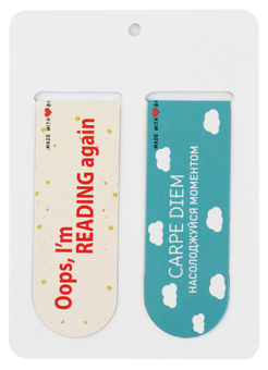 «Набір магнітних закладок для книг Bookmarks Reading again 2 шт (406)», бренда Bookmarks - фото №2 - миниатюра