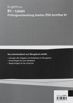 Бумажная книга «So geht's zu B1 - Lesen. Lehrerhandbuch mit Kopiervorlagen und Lösungen aller Aufgaben der Modelltests» - фото №2 - миниатюра