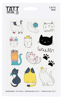 «Временные тату TATTon.me Cats mix», бренда TATTon.me - фото №1 - миниатюра