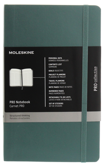  «Записная книга Moleskine PRO недатированная зеленая (PROPFNTB3SK19)», бренда Moleskine - фото №1 - миниатюра