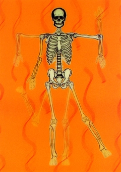 «Стерео листівка Kartenvertrieb Dancing Skeleton Anatomical», бренду LM Kartenvertrieb - фото №1 - мініатюра