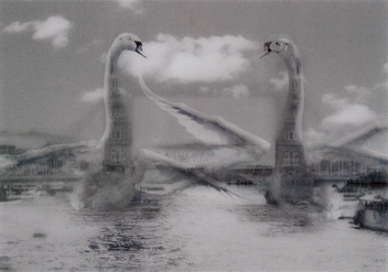  «Стерео открытка Kartenvertrieb Swans / Tower Bridge», бренда LM Kartenvertrieb - фото №1 - миниатюра