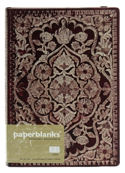  «Записная книжка Paperblanks Расшитое великолепие Роза средняя в линию (PB1205-4)», бренда Paperblanks - фото №1 - миниатюра