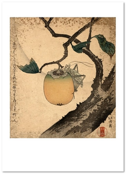 «Открытка Katsushika Hokusai — Kaki ni Kirigirisu (KH30)», бренда Artistic Card - фото №1 - миниатюра