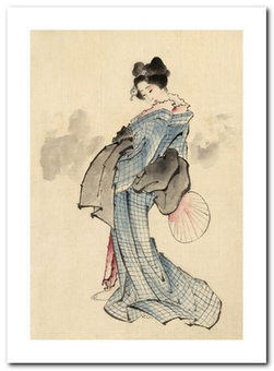 «Открытка Katsushika Hokusai — Woman, full-length portrait (KH45)», бренда Artistic Card - фото №1 - миниатюра
